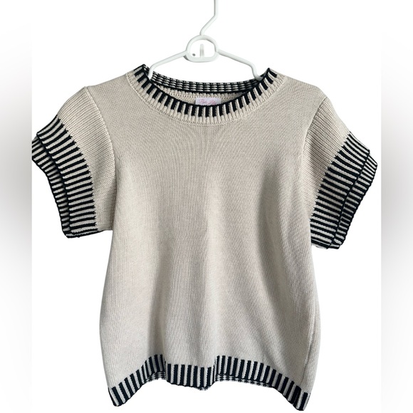 Pink Lily Striped Ruffle Sleeve Sweater - Picture 2 of 5